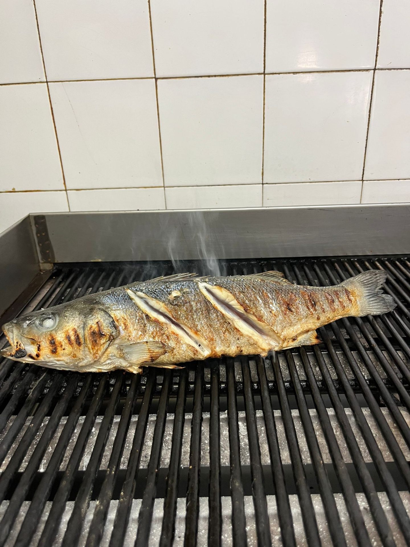 Grilled sea bass
