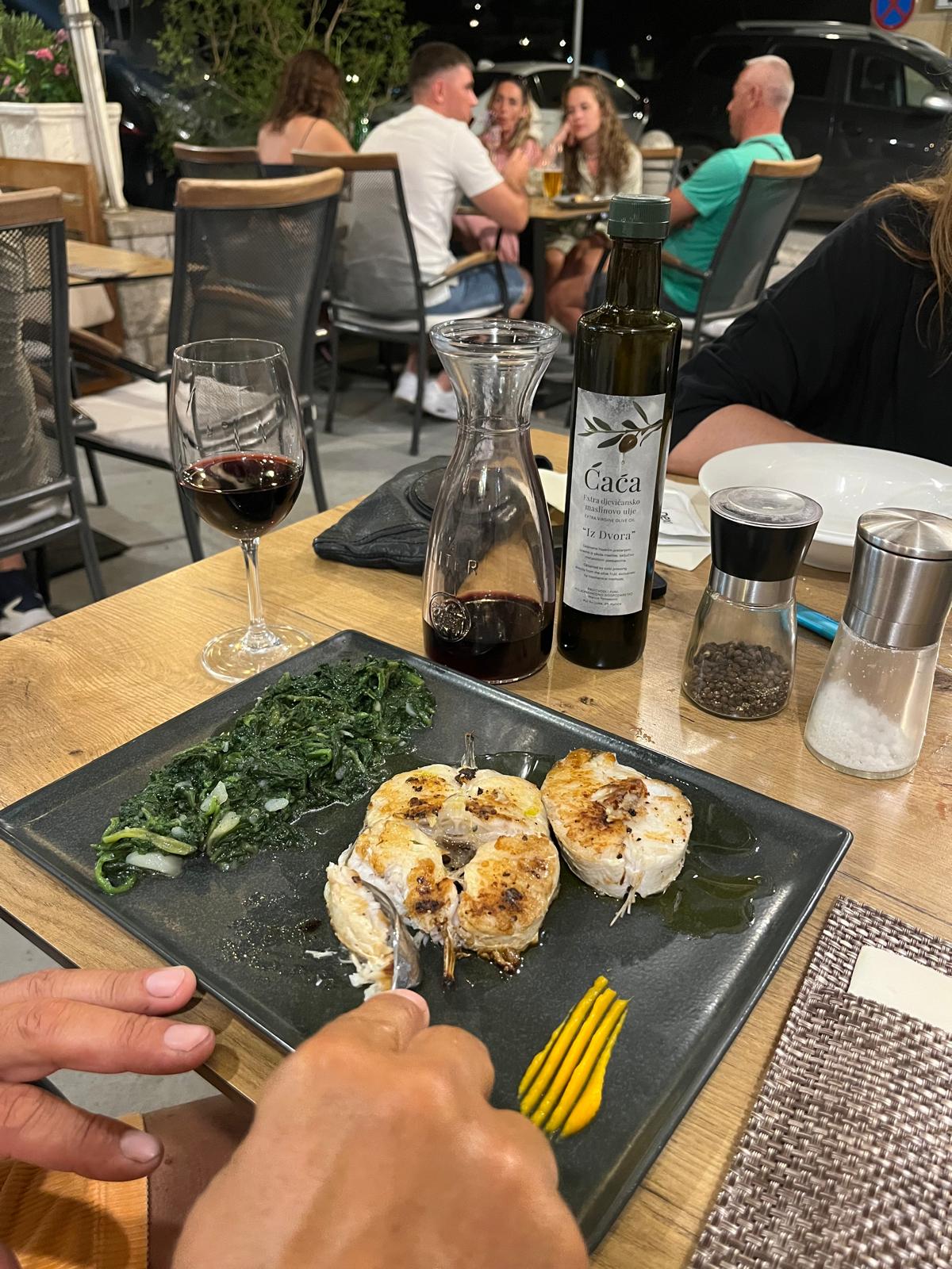 Monkfish with blitva